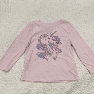 Cat & Jack Light Pink Unicorn Long Sleeve Tee